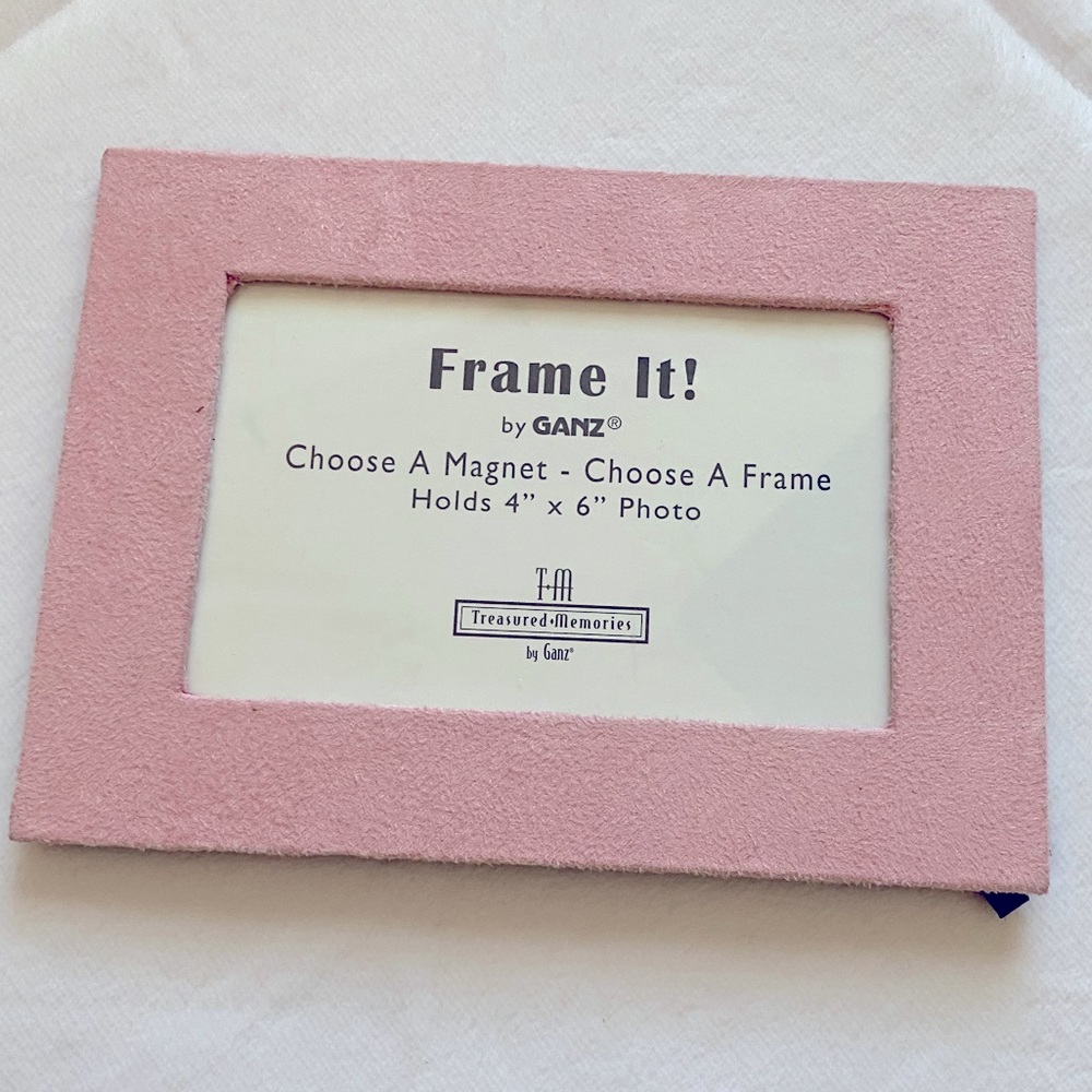 Pink Suede Covered Magnetic Picture Frame